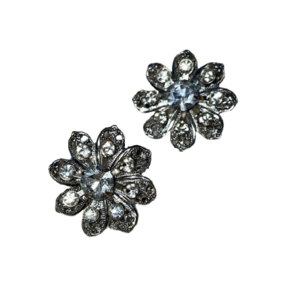 Vintage Crystal Flower Brooch Scatter Pins